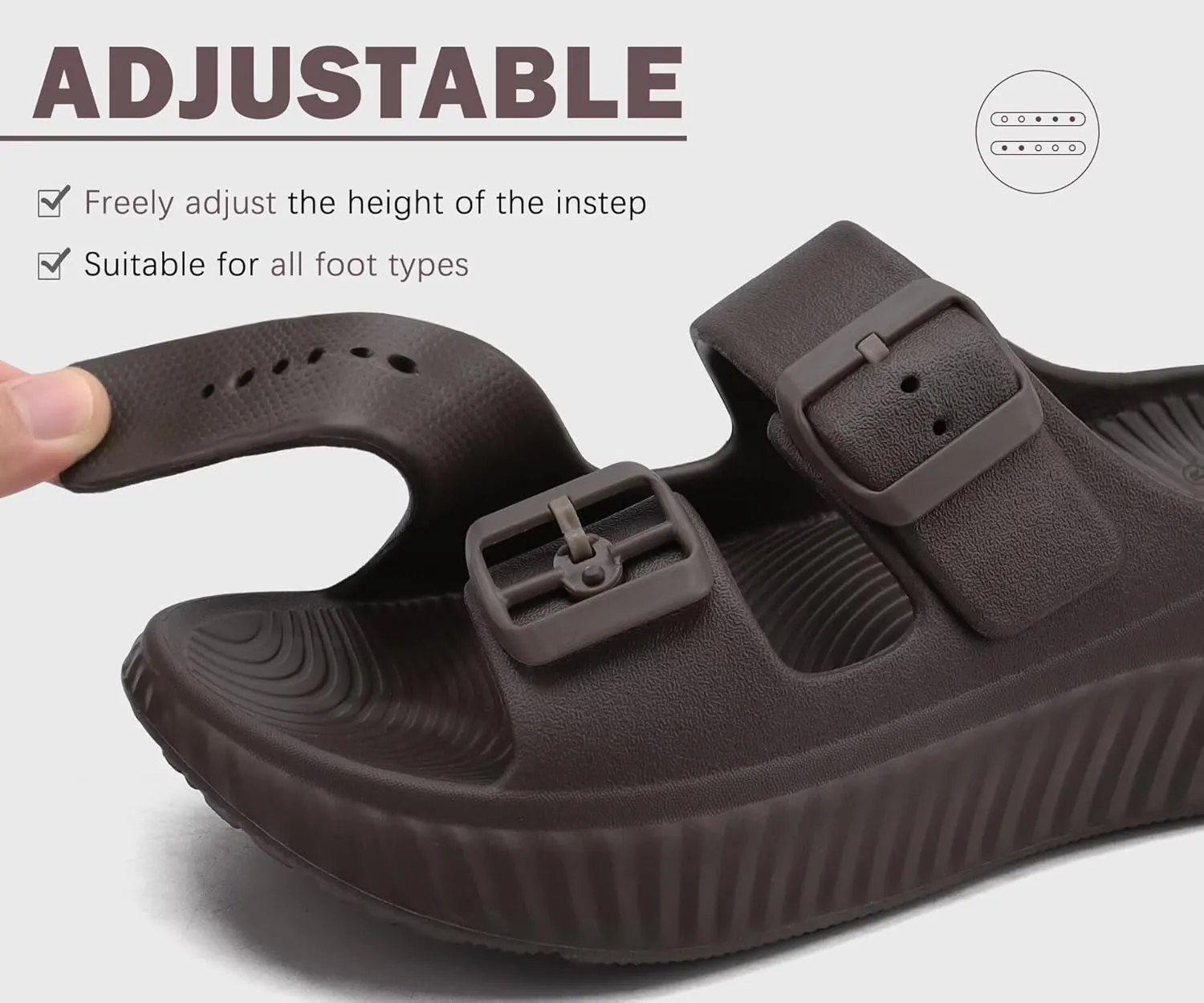 KuaiLu Womens Recovery Sandals With Comfortable Plantar Fasciitis Arch Support, Orthotic Adjustable Thick Cushion Sport Slides Reduces Stress on Feet, Joints & Back Post-Exercise