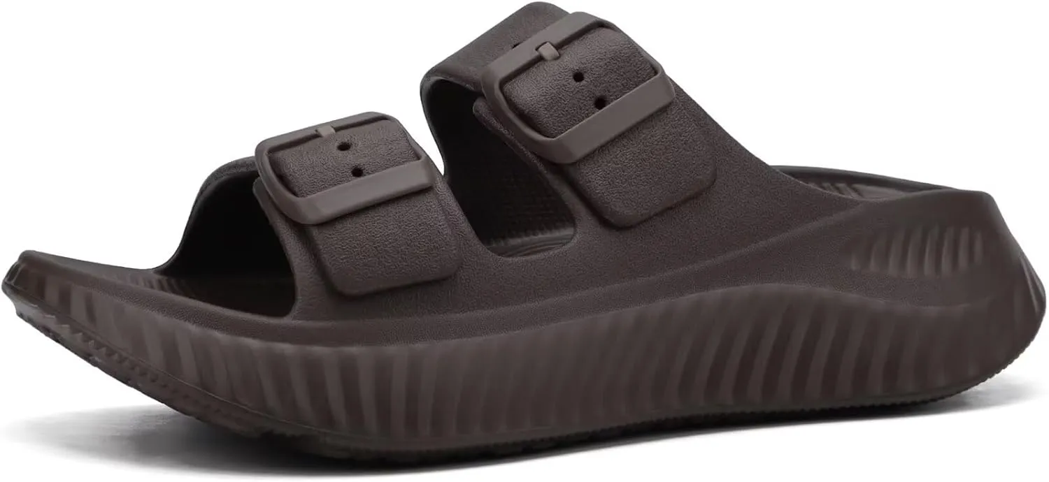 KuaiLu Womens Recovery Sandals With Comfortable Plantar Fasciitis Arch Support, Orthotic Adjustable Thick Cushion Sport Slides Reduces Stress on Feet, Joints & Back Post-Exercise