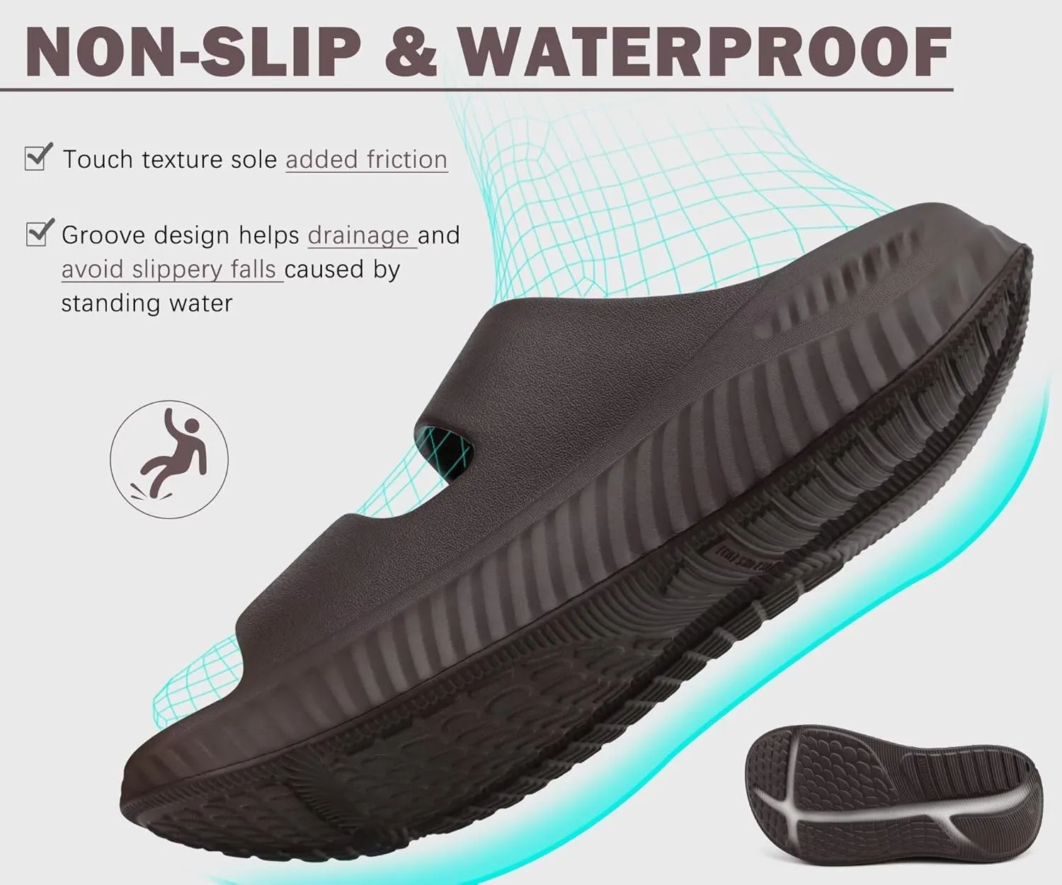 KuaiLu Womens Recovery Sandals With Comfortable Plantar Fasciitis Arch Support, Orthotic Adjustable Thick Cushion Sport Slides Reduces Stress on Feet, Joints & Back Post-Exercise