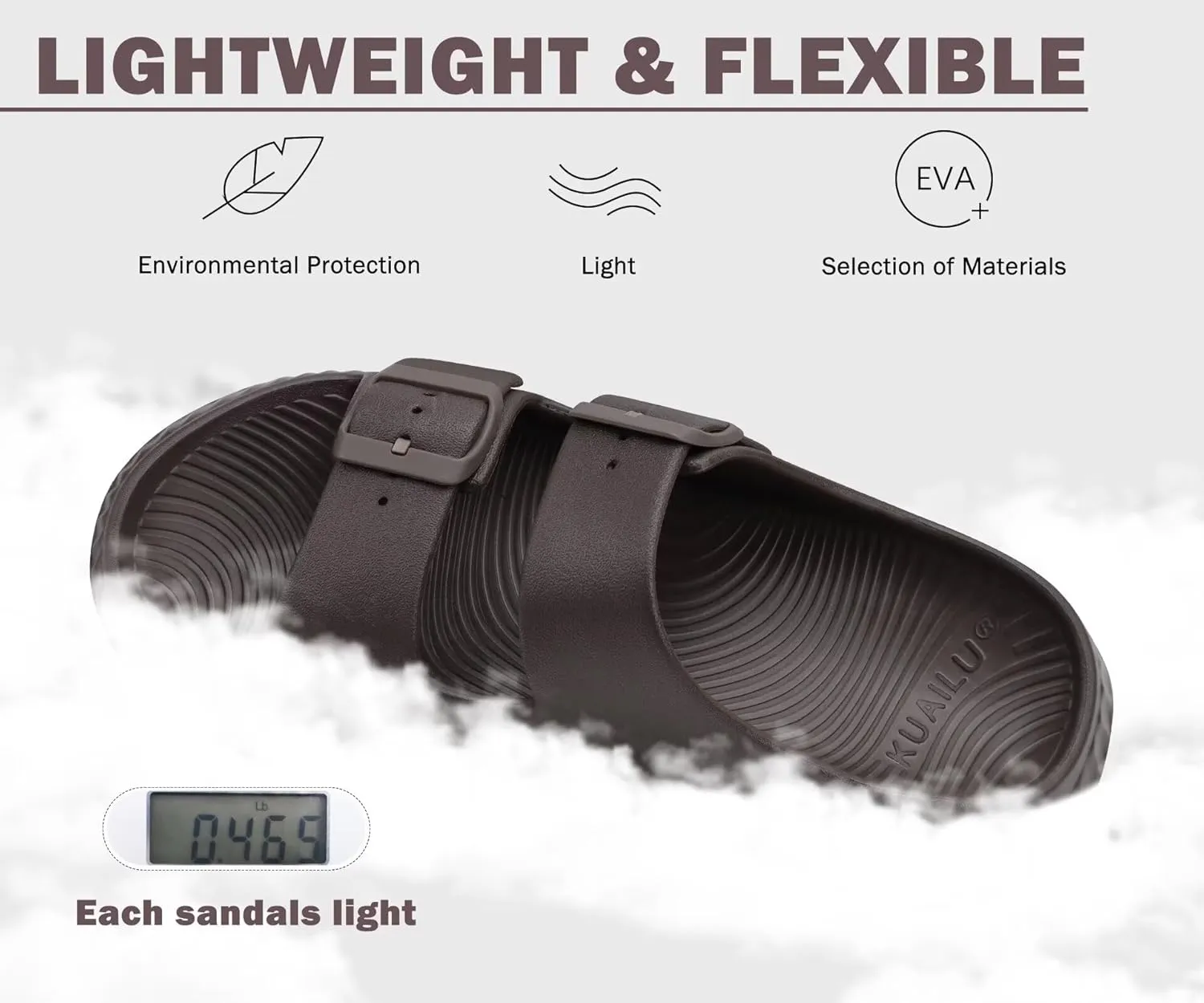 KuaiLu Womens Recovery Sandals With Comfortable Plantar Fasciitis Arch Support, Orthotic Adjustable Thick Cushion Sport Slides Reduces Stress on Feet, Joints & Back Post-Exercise