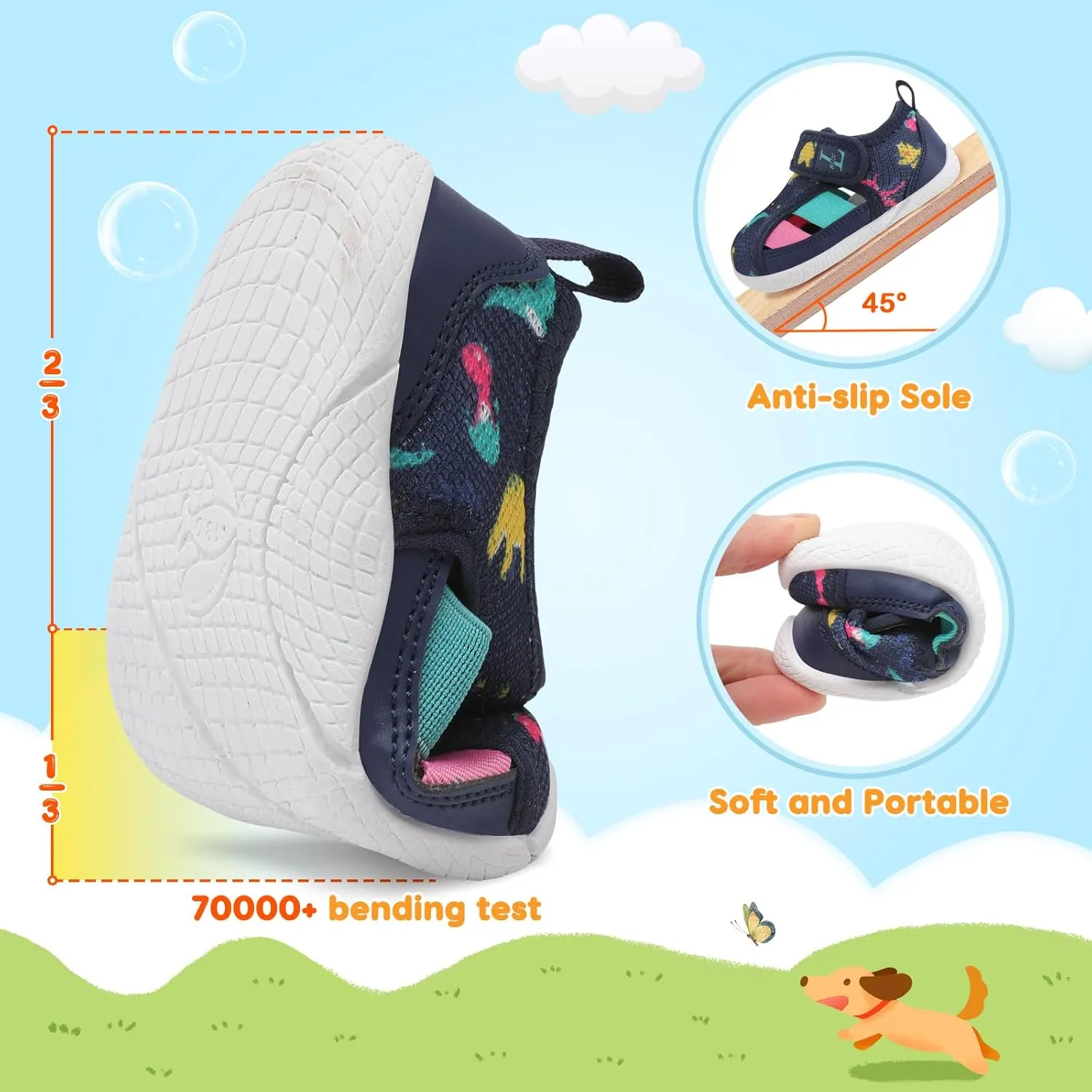 L-RUN Toddler Shoes Barefoot Kids Sneakers Wide Minimalist Boys Girls Summer Footwear for Indoor Outdoor Walking Running