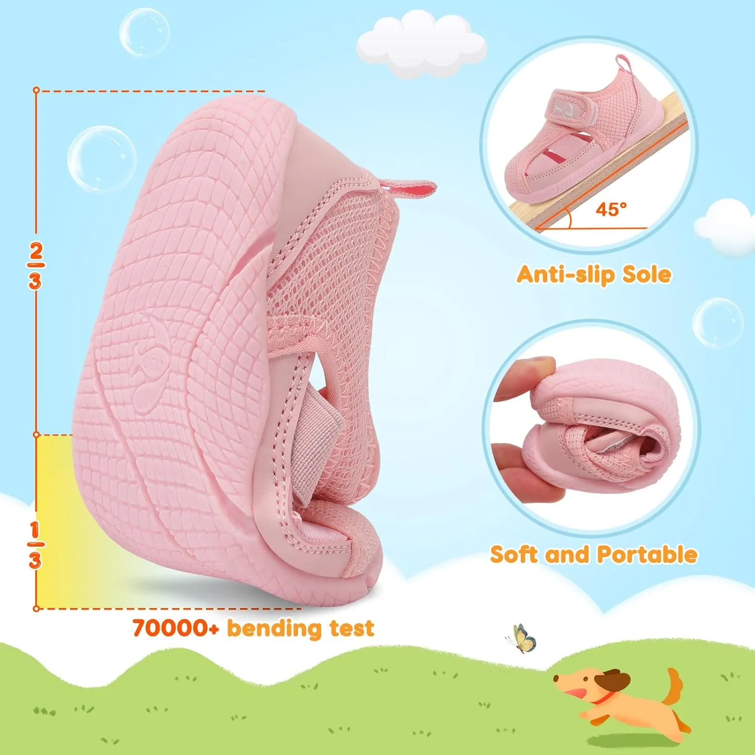 L-RUN Toddler Shoes Barefoot Kids Sneakers Wide Minimalist Boys Girls Summer Footwear for Indoor Outdoor Walking Running