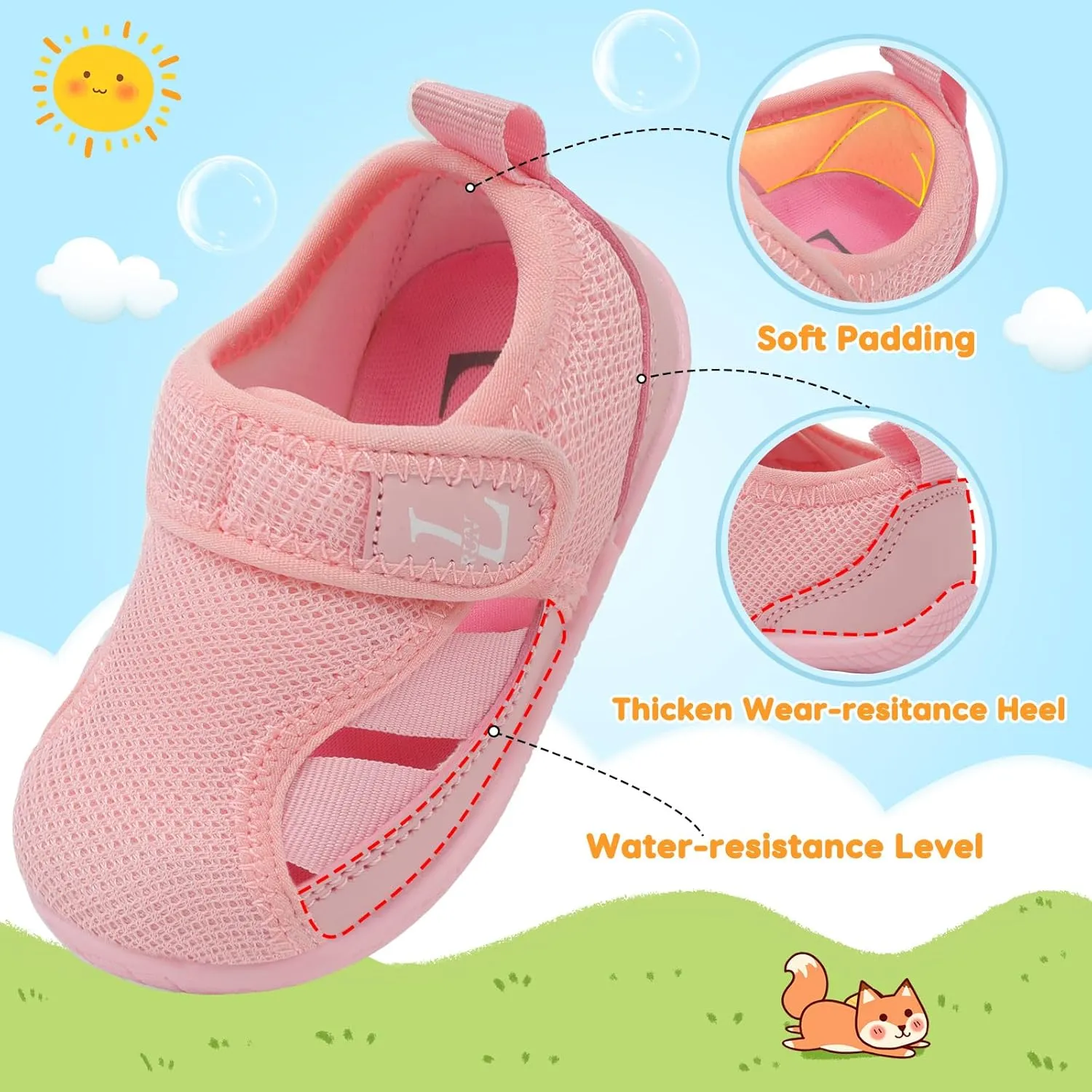 L-RUN Toddler Shoes Barefoot Kids Sneakers Wide Minimalist Boys Girls Summer Footwear for Indoor Outdoor Walking Running