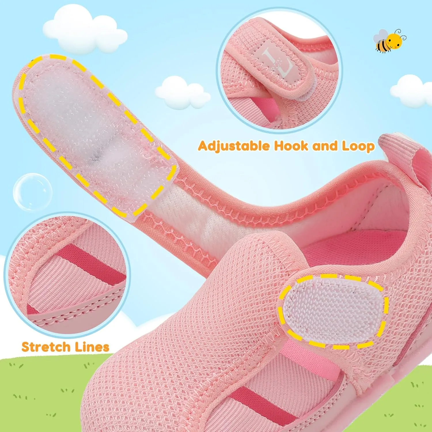 L-RUN Toddler Shoes Barefoot Kids Sneakers Wide Minimalist Boys Girls Summer Footwear for Indoor Outdoor Walking Running