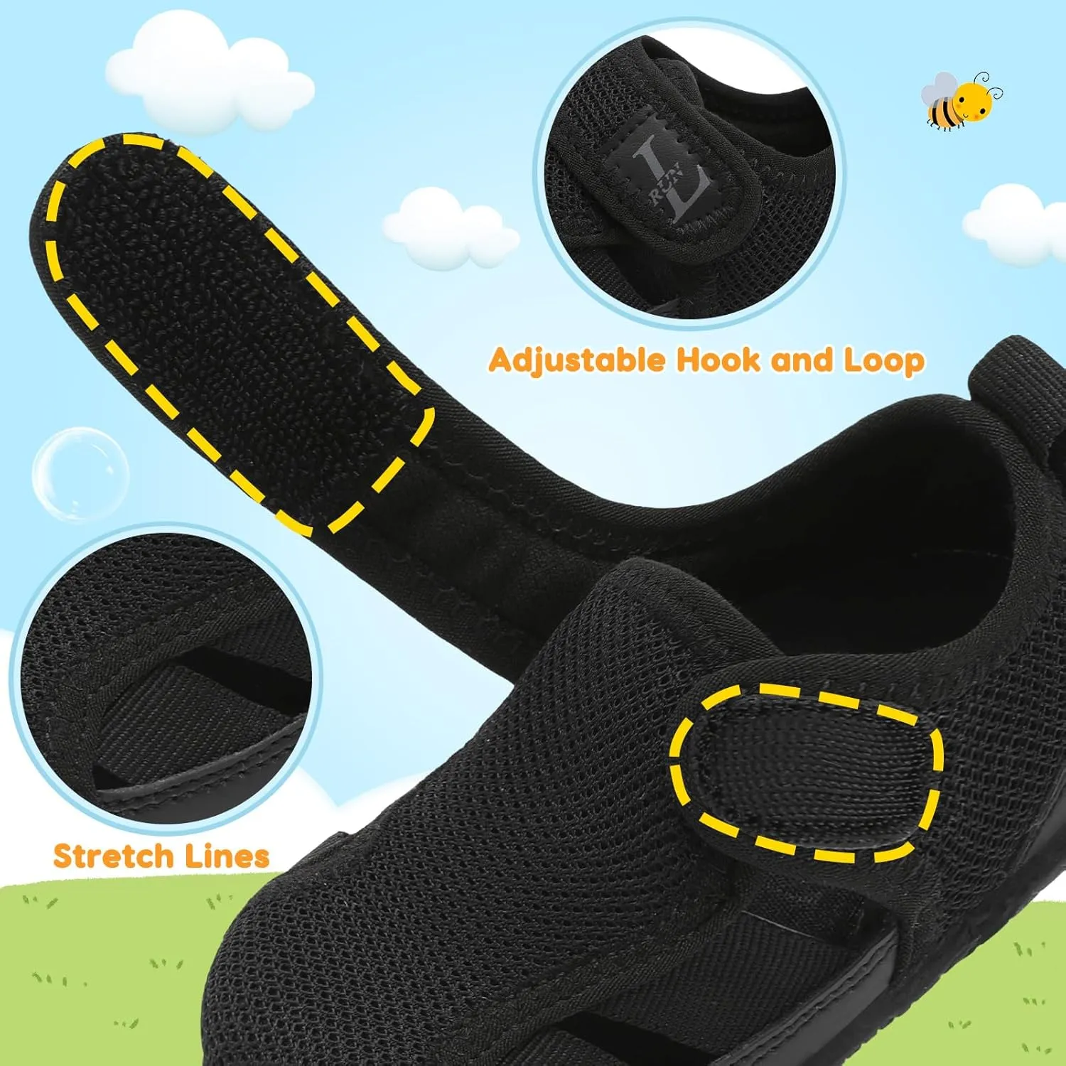 L-RUN Toddler Shoes Barefoot Kids Sneakers Wide Minimalist Boys Girls Summer Footwear for Indoor Outdoor Walking Running