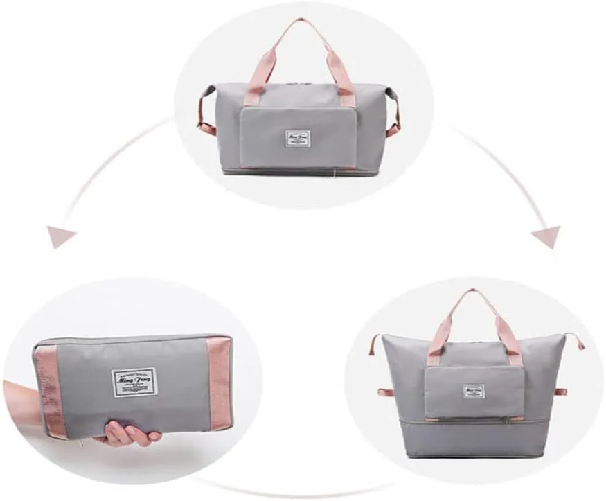 LAPRBY Gym Bag for Women Men Travel Duffel Bags Weekender Bags for Women Drybag Waterproof Bag High-capacity and Shoe Bag (Light pink)
