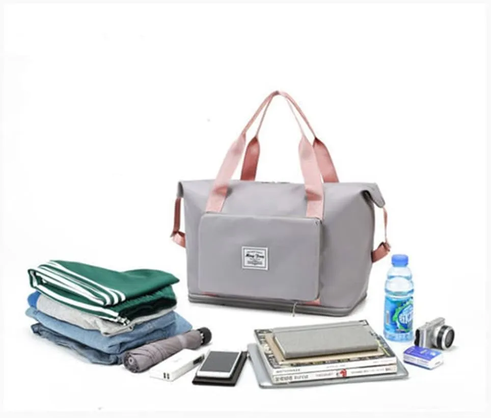 LAPRBY Gym Bag for Women Men Travel Duffel Bags Weekender Bags for Women Drybag Waterproof Bag High-capacity and Shoe Bag (Light pink)