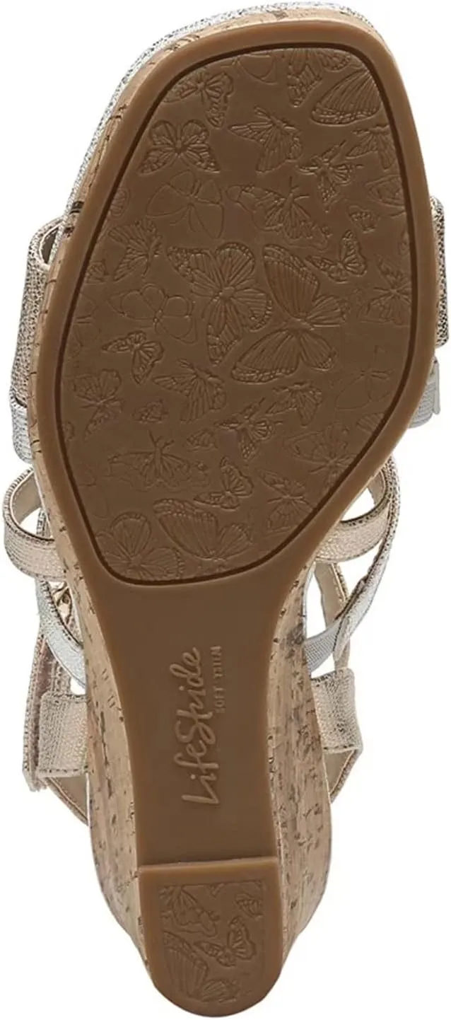 LifeStride Women's Indigo Strappy Wedge Sandal