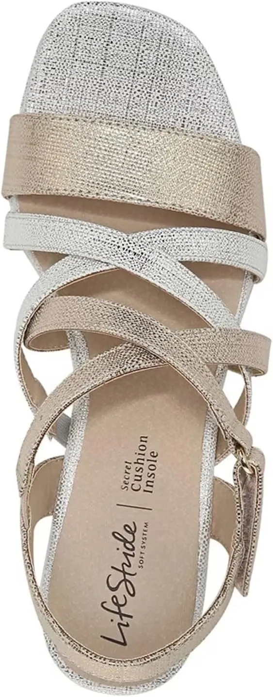 LifeStride Women's Indigo Strappy Wedge Sandal