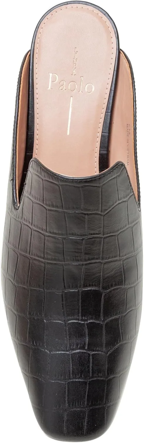 Linea Paolo - Giselle - Womens Croco Embossed Leather Mules