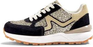 LUCKY STEP Women's Retro Fashion Casual Sneakers Colorblock Platform Classic Trendy Trainning Anti-Slip Tennis Travel Walking Shoes