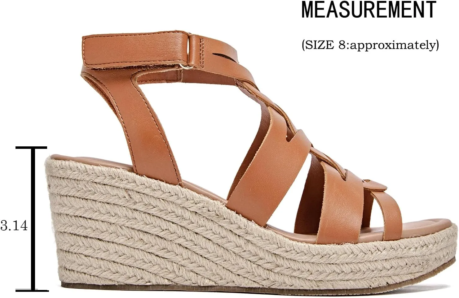 Luoika Women's Wide Width Wedge Sandals, Espadrille Wedge Pump Heel Platform Ankle Strap Open Toe Women's Sandal Concise Casual Summer Shoes.