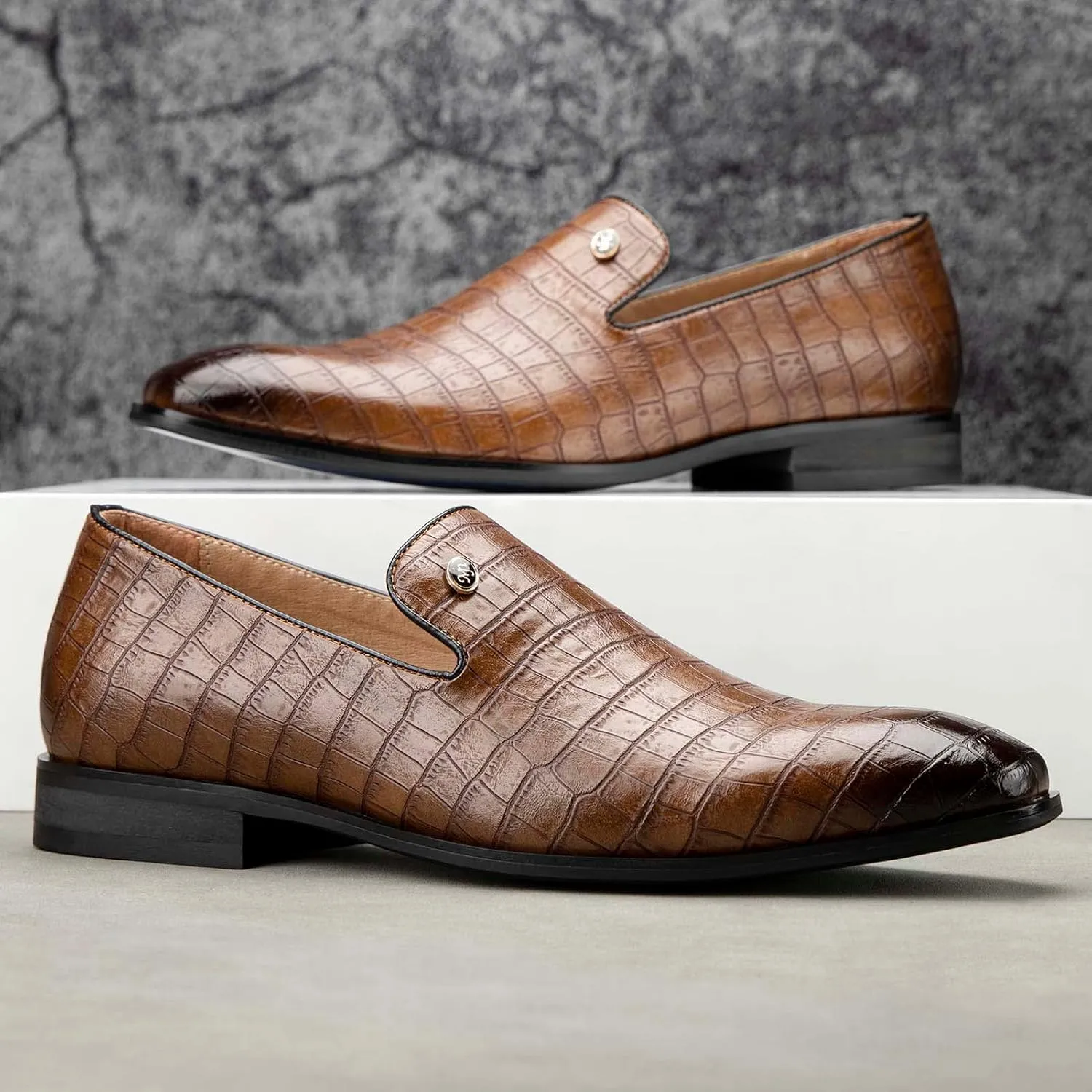 Meijiana Mens Loafers Wedding Dress Shoes Slip-On Loafers for Men Tuxedo Suit Shoes