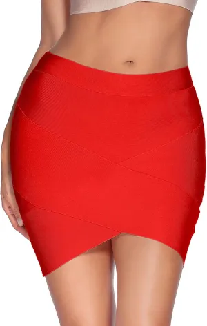 meilun Women's Rayon Bandage Bodycon Mini Skirt