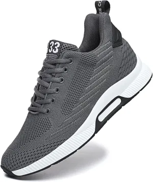 Men Elevator Sneakers Invisible Height Increasing 2.4 Inches Taller Elevator Sports Women Mesh Breathable Outdoor Casual Lace up Fashion Shoes