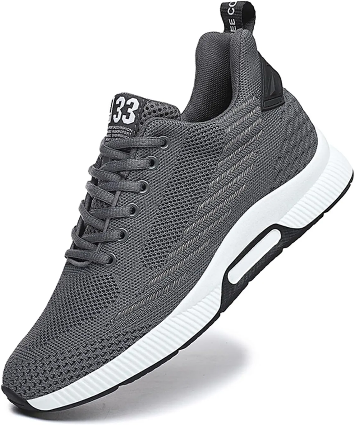 Men Elevator Sneakers Invisible Height Increasing 2.4 Inches Taller Elevator Sports Women Mesh Breathable Outdoor Casual Lace up Fashion Shoes