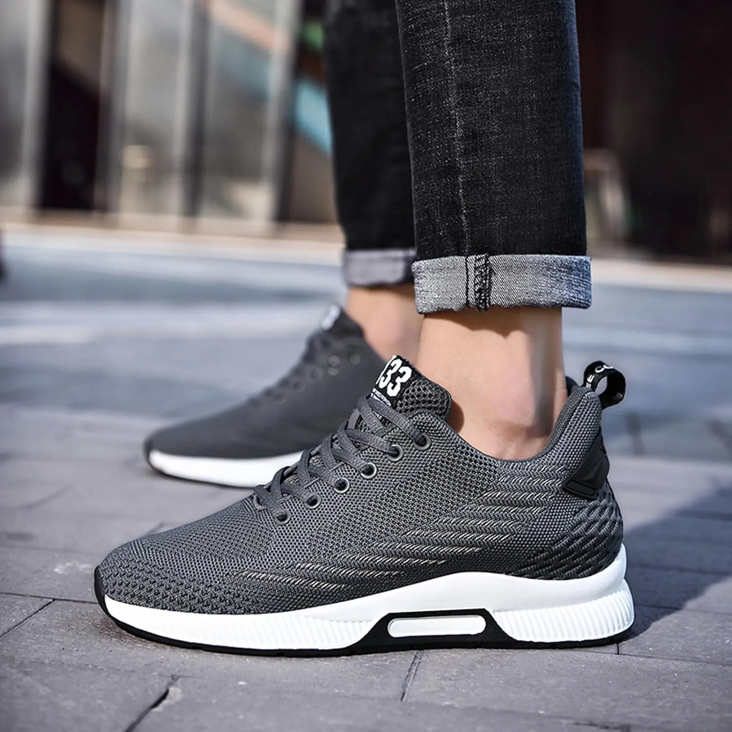 Men Elevator Sneakers Invisible Height Increasing 2.4 Inches Taller Elevator Sports Women Mesh Breathable Outdoor Casual Lace up Fashion Shoes