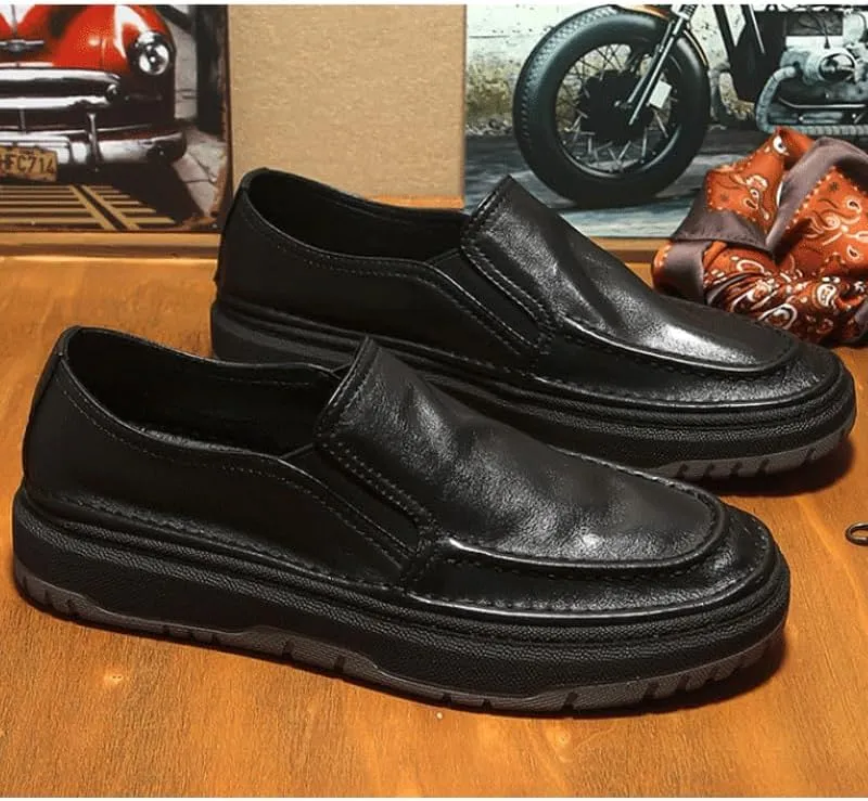 Men-Slip on Summer Walking Moccasins Casual Shoes for Men's Outdoor Activities Comfortable Cowhide Soles Non-Slip Walking Loafers Shoes for Driving Wedding Indoor Size