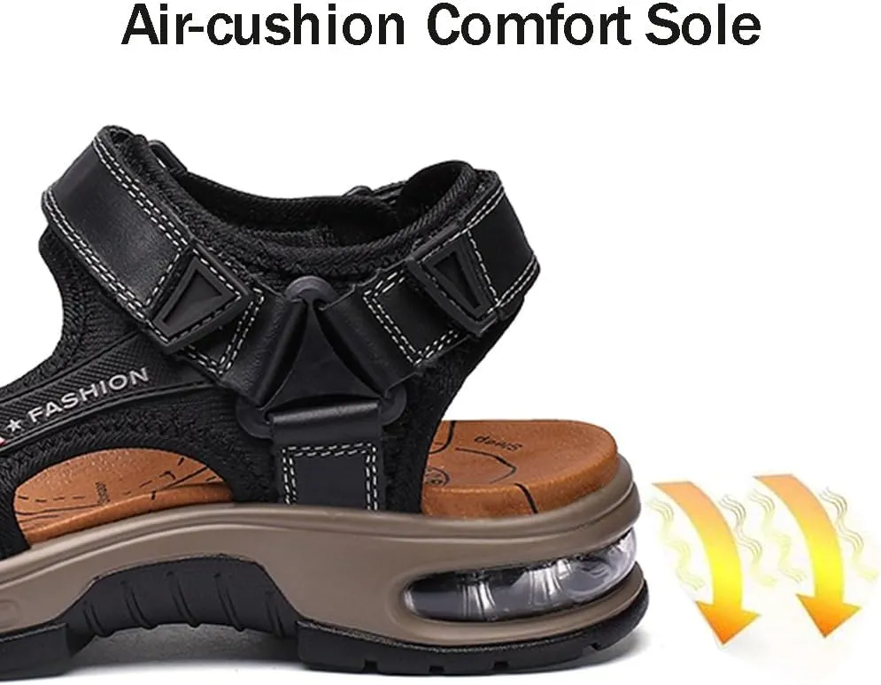 Mens Athletic Sandals Open Toe Hiking Outdoor Non-slip Sandals Air Cushion Sport Casual Beach Sandals
