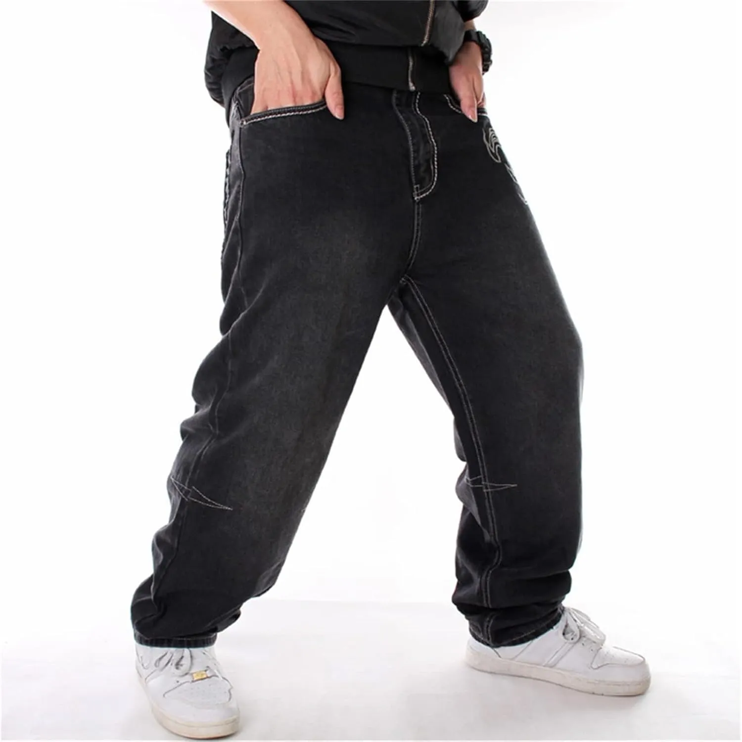Men's Baggy Jeans Hip Hop Loose fit 90s Vintage Cargo Denim Pants Dance Skateboard Wide Leg Jeans Pants