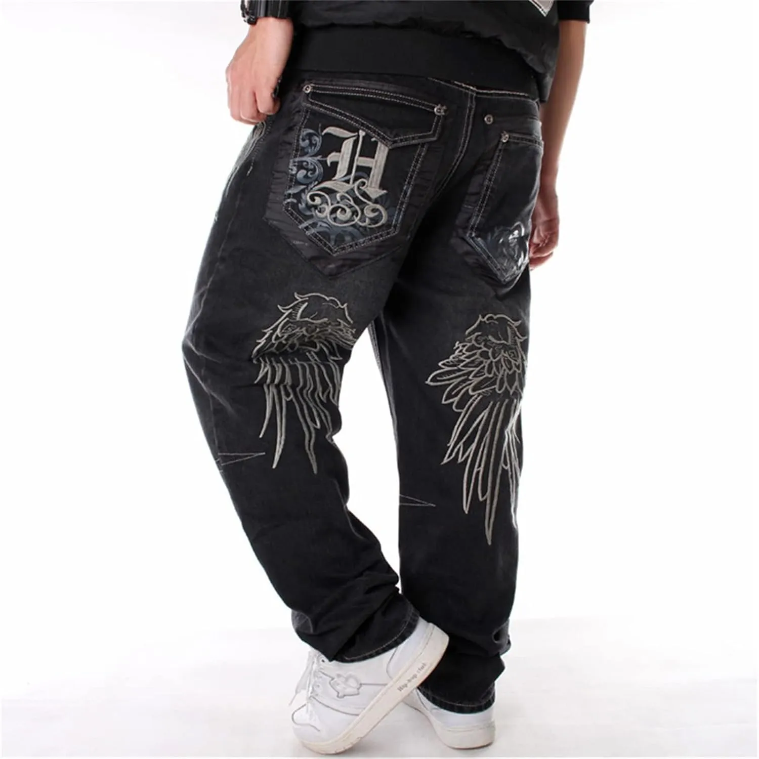 Men's Baggy Jeans Hip Hop Loose fit 90s Vintage Cargo Denim Pants Dance Skateboard Wide Leg Jeans Pants