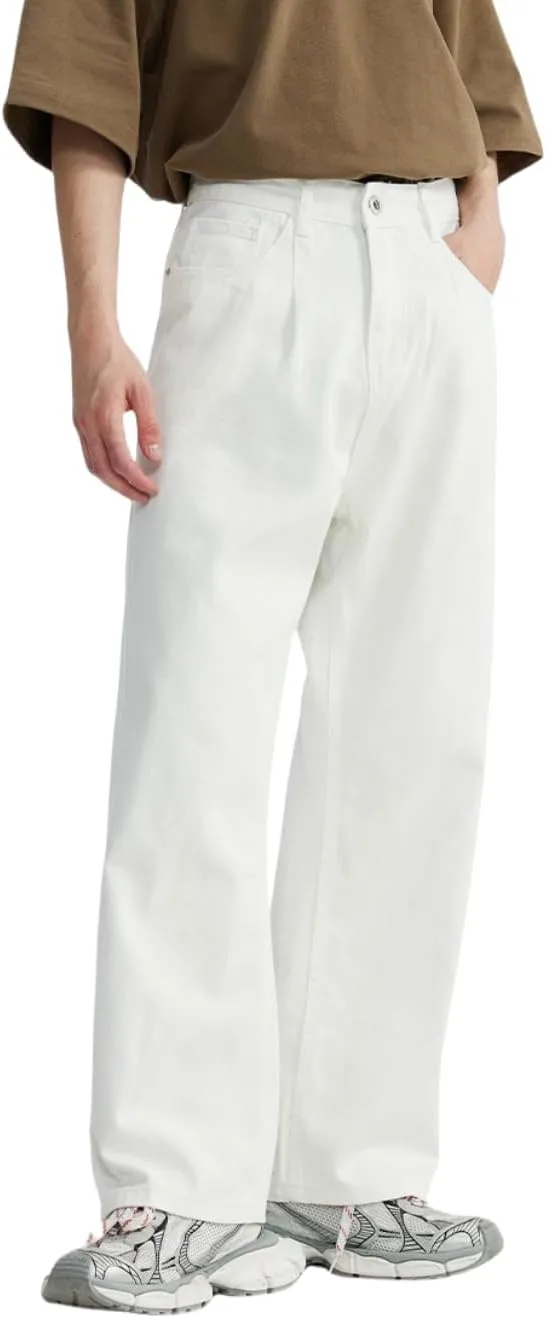 Mens Baggy Jeans Y2k Loose Fit Skater Jeans Casual Vintage Plain Wide Leg Grunge Pants Straight Leg Hip Hop Denim Jeans
