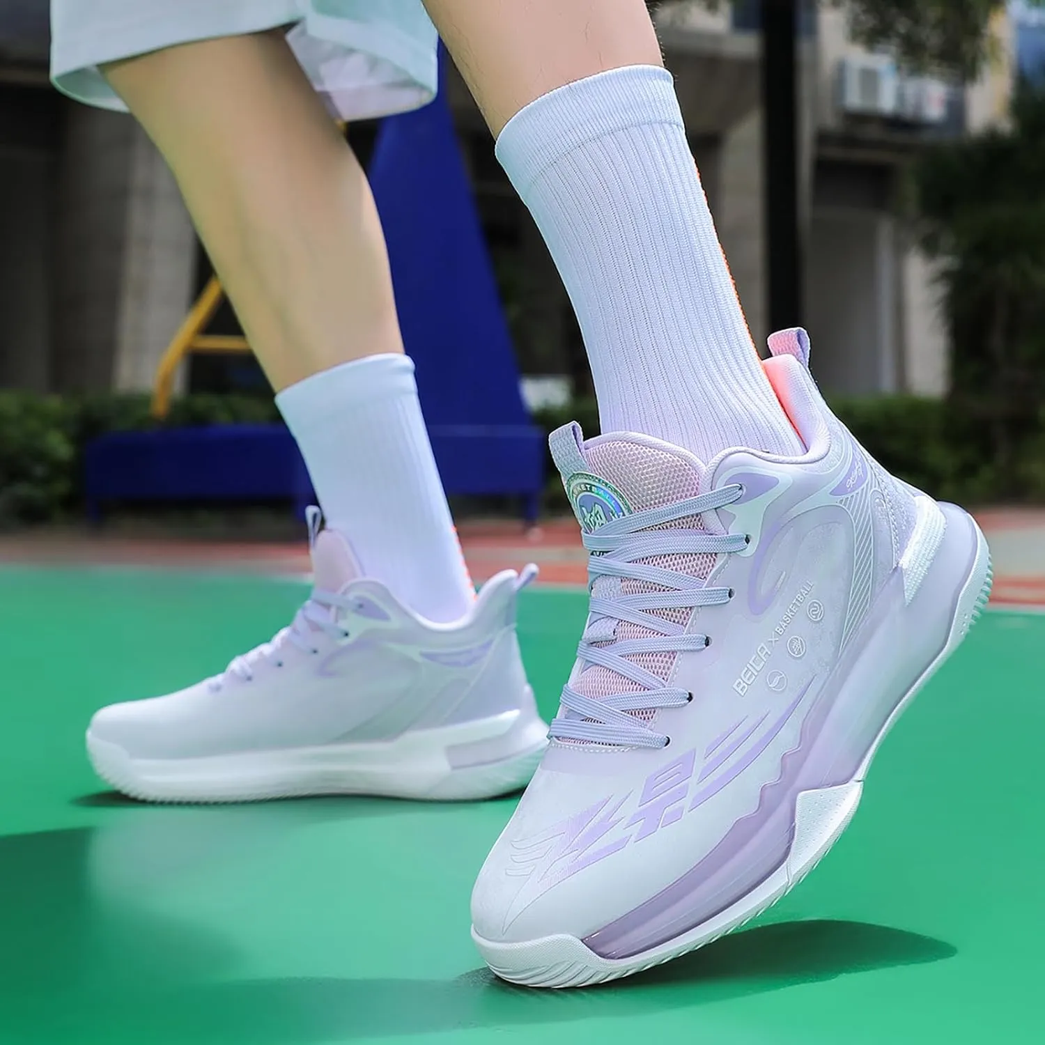 Mens Basketball Shoes Fashion Sneakers Athletic Comfortable Breathable Leightweight Lace-Up Outdoor Non Slip Sport Shoe