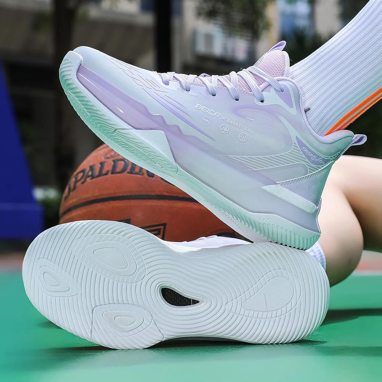 Mens Basketball Shoes Fashion Sneakers Athletic Comfortable Breathable Leightweight Lace-Up Outdoor Non Slip Sport Shoe