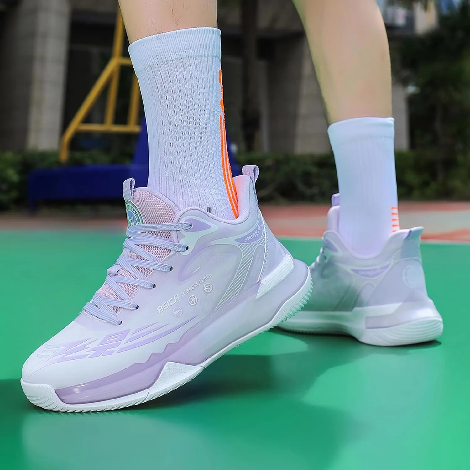 Mens Basketball Shoes Fashion Sneakers Athletic Comfortable Breathable Leightweight Lace-Up Outdoor Non Slip Sport Shoe