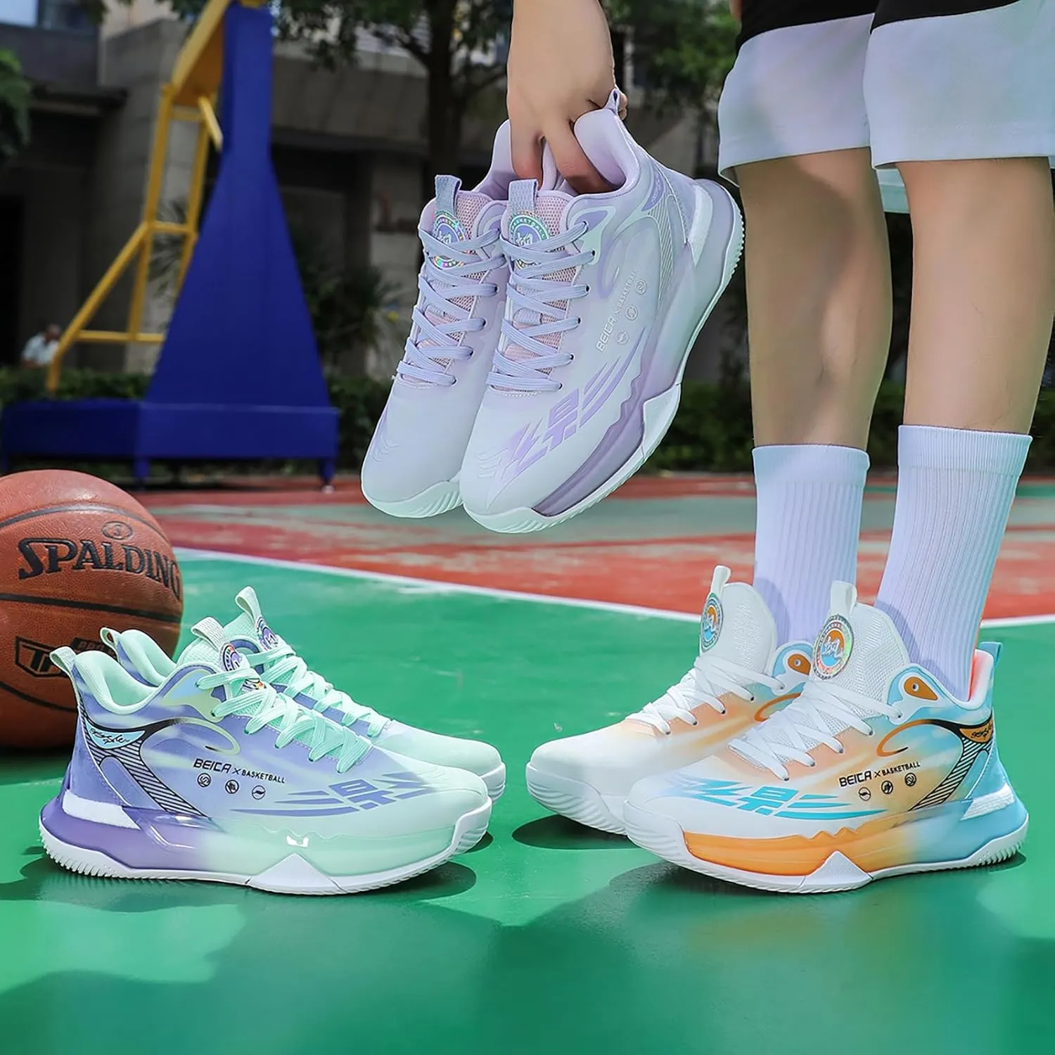 Mens Basketball Shoes Fashion Sneakers Athletic Comfortable Breathable Leightweight Lace-Up Outdoor Non Slip Sport Shoe