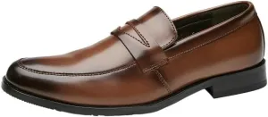 Men's British-Style -Pedal Loafers Business Formal Men's Leather Shoes Breathable Comfortable Soft Sole Suitable for Wedding Driving