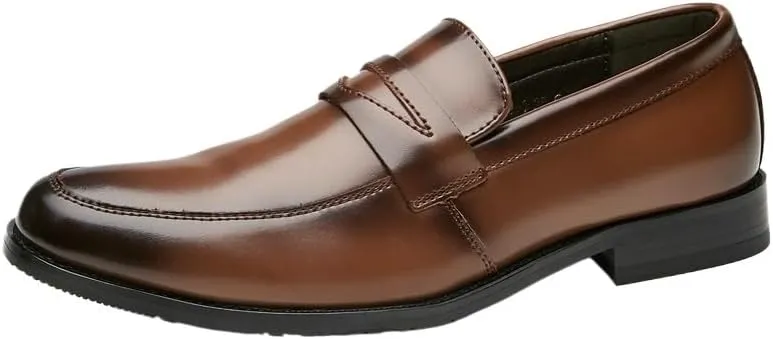 Men's British-Style -Pedal Loafers Business Formal Men's Leather Shoes Breathable Comfortable Soft Sole Suitable for Wedding Driving