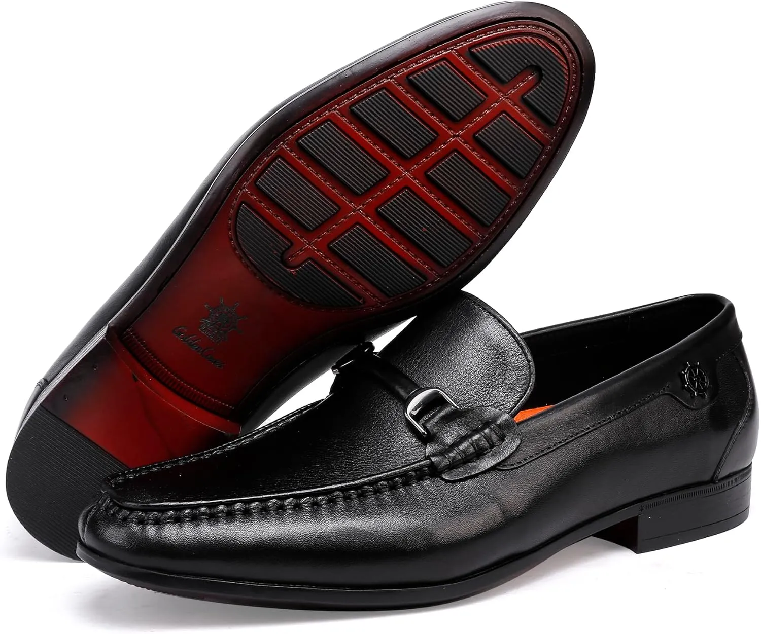 Mens Buckle Dress Shoes Loafers Classic Leather Business Dress Loafer Formal Slip On Penny Loafer Shoes