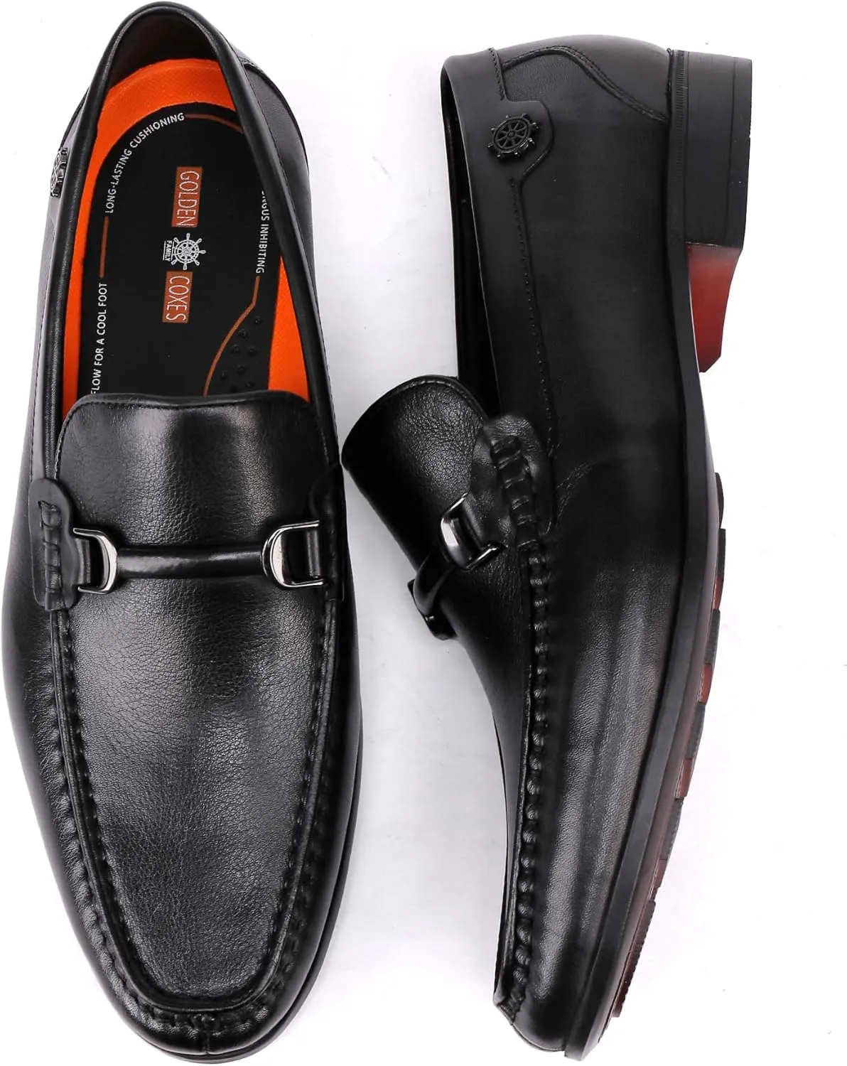 Mens Buckle Dress Shoes Loafers Classic Leather Business Dress Loafer Formal Slip On Penny Loafer Shoes