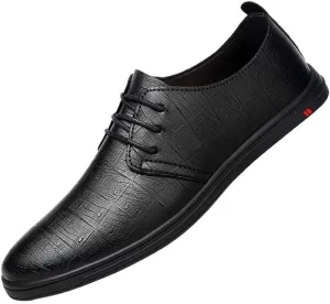 Men's Business Oxford Shoes Leather Lace Up Formal Dress Shoes Anti-Slip Comfortable Office Wedding Shoes