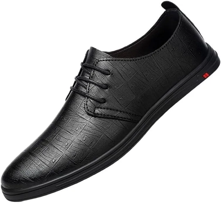 Men's Business Oxford Shoes Leather Lace Up Formal Dress Shoes Anti-Slip Comfortable Office Wedding Shoes
