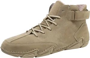 Men's Casual Leather Fashion Sneakers Ankle Chukka Boots Slip On Lightweight Loafers Walking Driving Shoes