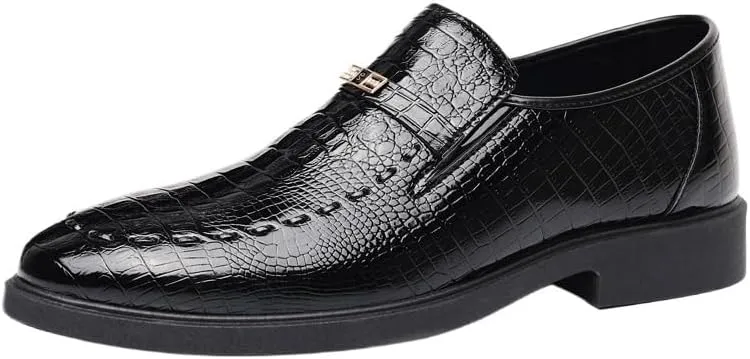 Mens Casual Shoes Classic Crocodile Printed Slip-on Penny Loafers Business Premium Shoes for Men