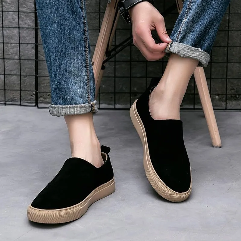 Men's Casual Summer Breathable Soft Sole Slip-Ons Penny Loafers Suede Slippers