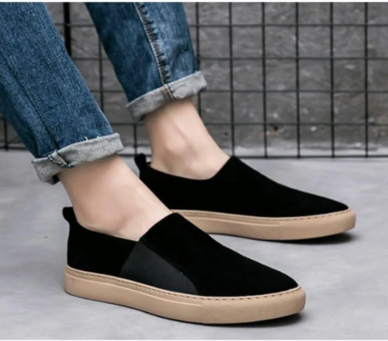Men's Casual Summer Breathable Soft Sole Slip-Ons Penny Loafers Suede Slippers