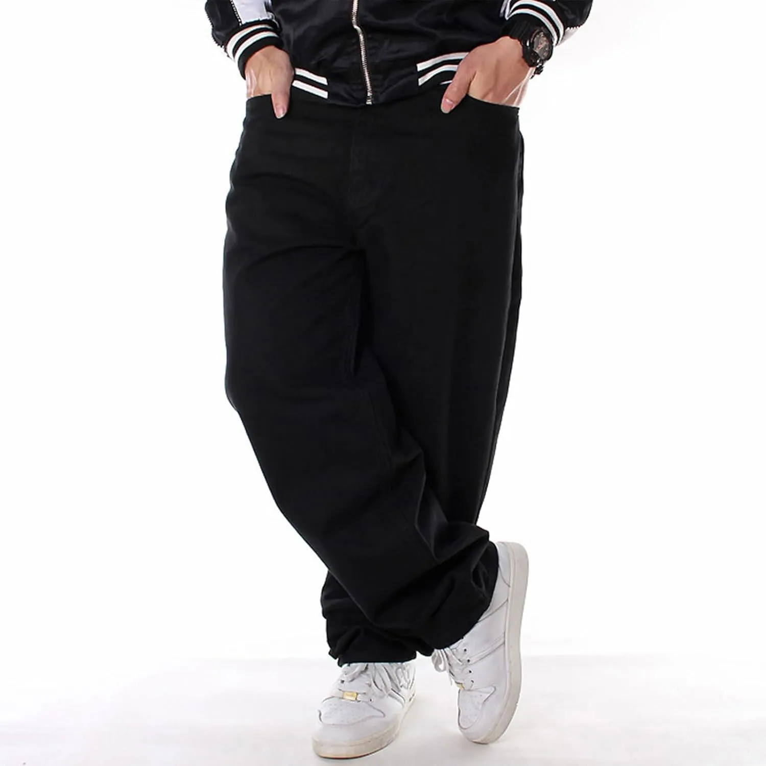Men's Classic Baggy Jeans Hip Hop Streewear Jeans Casual Dance Jogging Trousers Loose Fit Denim Pants