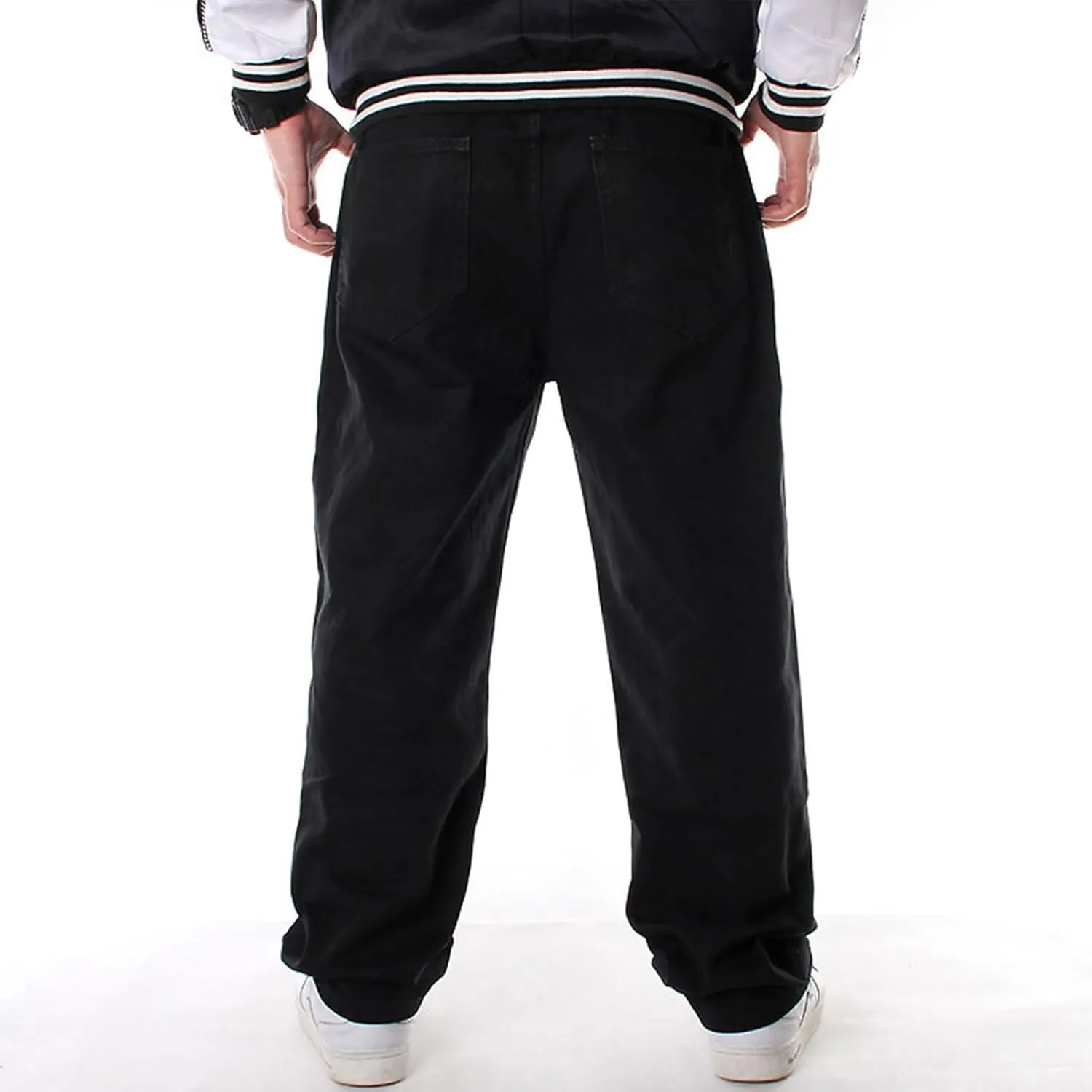 Men's Classic Baggy Jeans Hip Hop Streewear Jeans Casual Dance Jogging Trousers Loose Fit Denim Pants
