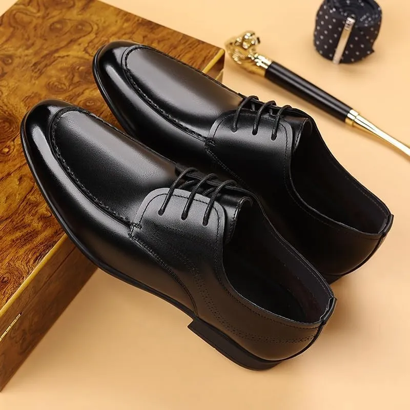 Men's Classic Business Lace Up Dress Shoes Comfortable Non-Slip Low Top Wedding Work Shoes