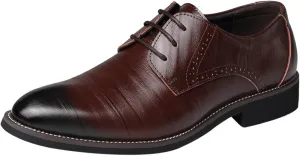 Mens Comfortable Business Casual Shoes Classical Style Shoes for Men Slip On PU Leather Low Rubber Sole Block Heel Work Mens Dress Shoes Men's Loafers Slip-Ons Casual