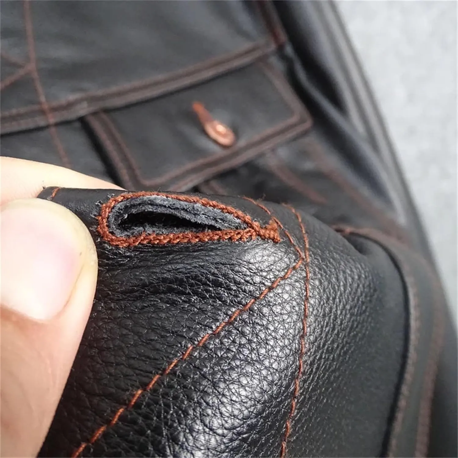 Men’s Cowhide Leather Jacket Cool Weather Vintage Finish Motorcycle Coat