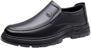 Men's Dress Loafers Lightweight Moccasins Stylish Shoes with Non-Slip Sole Mens Genuine Leather Dress Shoes