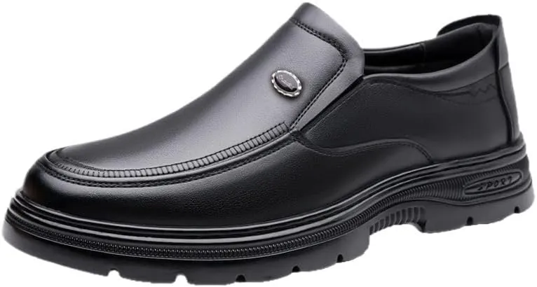 Men's Dress Loafers Lightweight Moccasins Stylish Shoes with Non-Slip Sole Mens Genuine Leather Dress Shoes