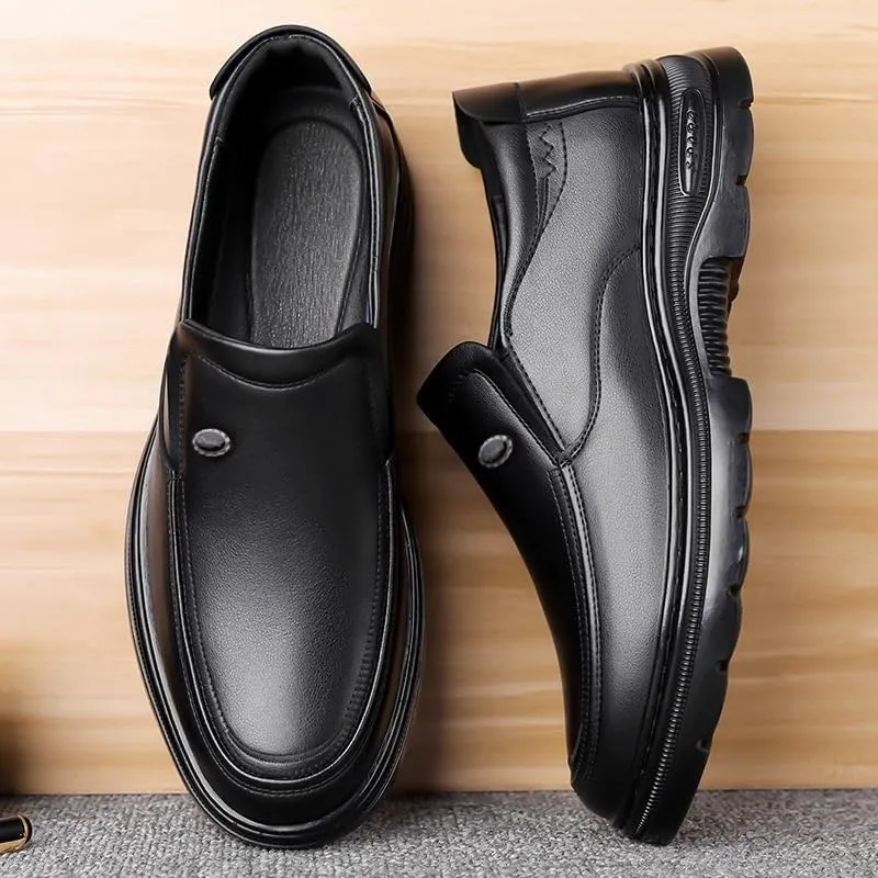 Men's Dress Loafers Lightweight Moccasins Stylish Shoes with Non-Slip Sole Mens Genuine Leather Dress Shoes