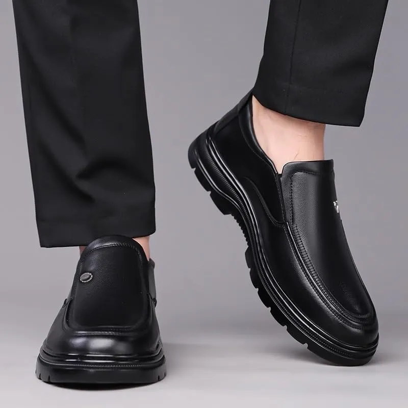 Men's Dress Loafers Lightweight Moccasins Stylish Shoes with Non-Slip Sole Mens Genuine Leather Dress Shoes