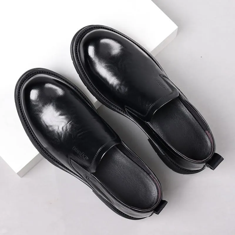 Mens Dress Oxford Formal Shoes Leather Business Shoes Lightweight All-Day Comfort Non-Slip Soft Sole Penny